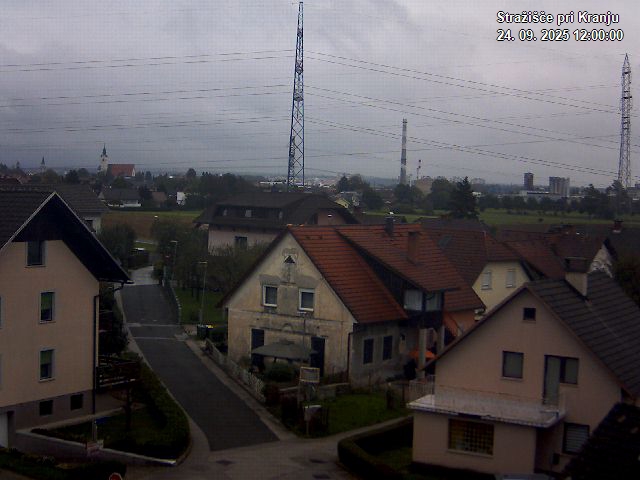 Pogled s postaje proti Krvavcu ob 12:00